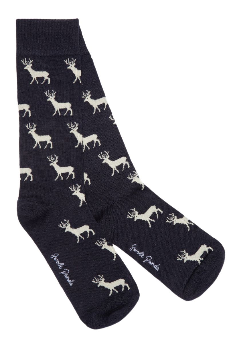 Stag Navy socks size large 7-11 bamboo socks by Swole Panda