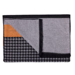 Laden Sie das Bild in den Galerie-Viewer, Orange stripe and houndstooth bamboo scarf by Swole Panda
