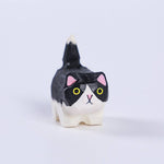 Load image into Gallery viewer, Gohobi Handcrafted Wooden Dogs and Cats Ornament: Black and White Cat
