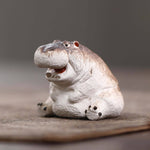 Load image into Gallery viewer, Gohobi Handmade Ceramic YiXing Clay Animals Ornament Tea pet: Hippo
