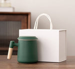 画像をギャラリービューアに読み込む, Gohobi Colourful Tea Cup With Infuser: Dark Green
