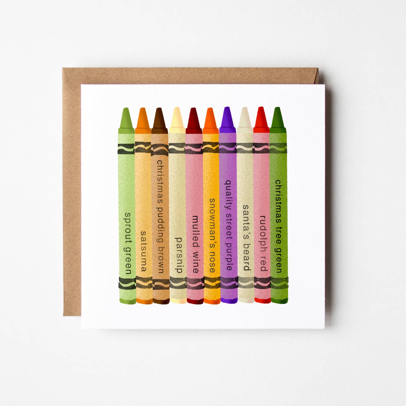 Christmas Crayons - blank greetings card