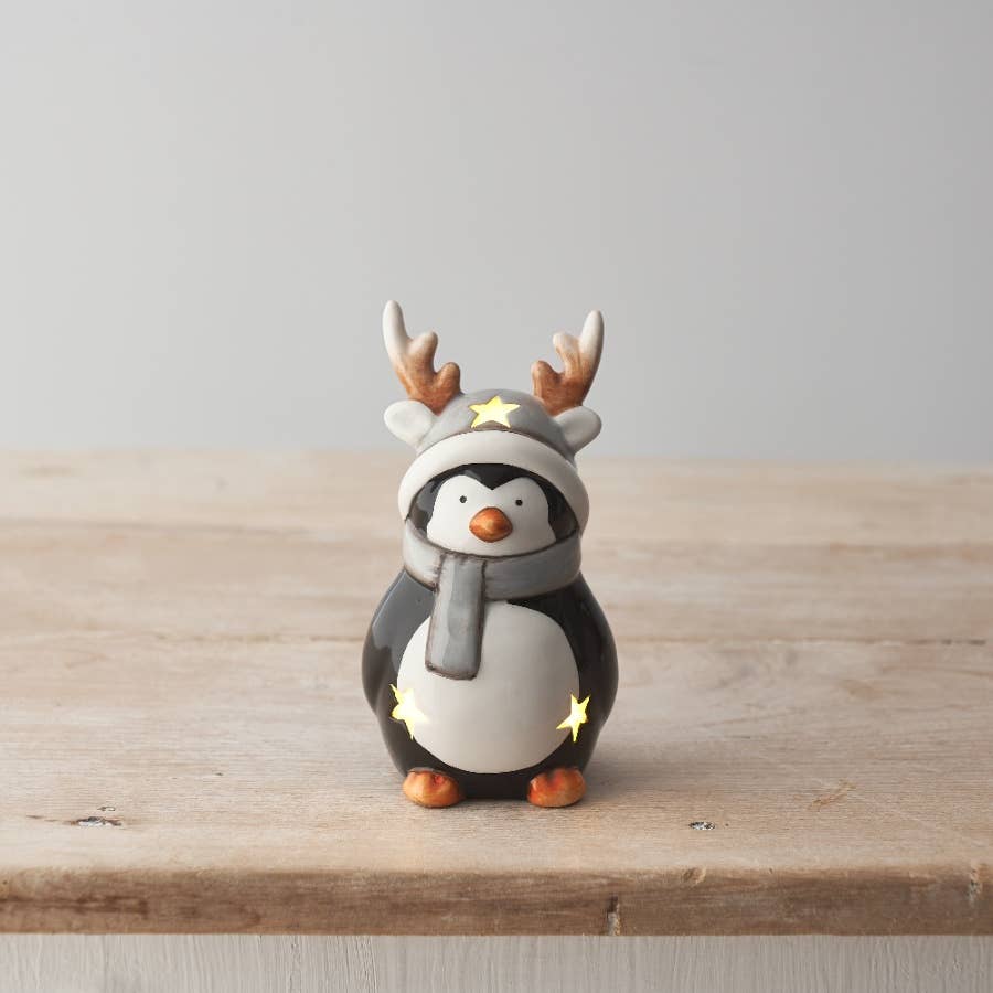 Penguin W/Antlers, 13.5cm