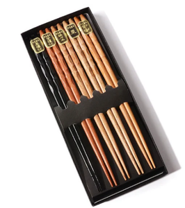 Gohobi 5 pairs of Japanese Wood chopsticks - Cone end style