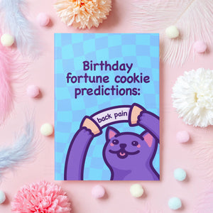 Back Pain Funny Cat Birthday Card