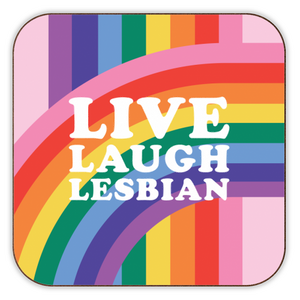 Coasters 'Live Laugh Lesbian Giftware': Cork