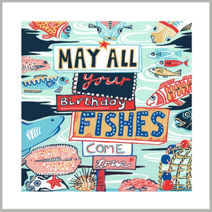 Birthday Fishes Greetings Card