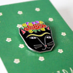 Load image into Gallery viewer, Frida Catlo Cat Artist Pin
