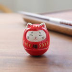 Load image into Gallery viewer, Ceramic Lucky Cat Ornament Tumbler: Red
