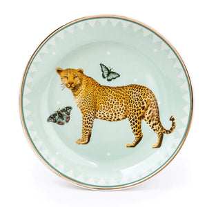 Leopard bone china trinket dish