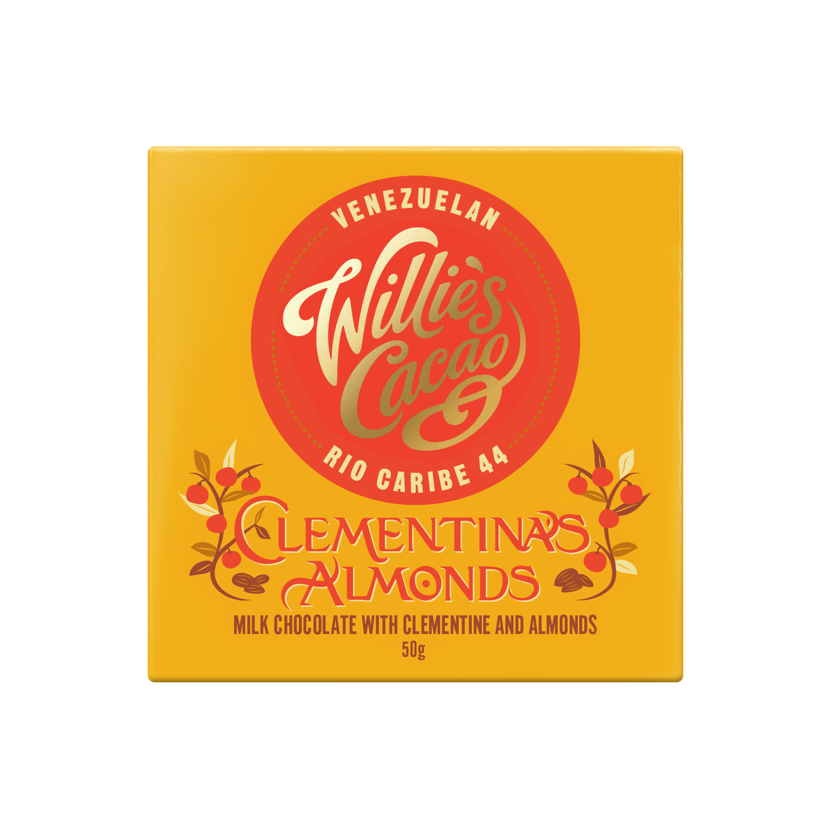 Clementina's Almonds. Milk chocolate. 50g bar