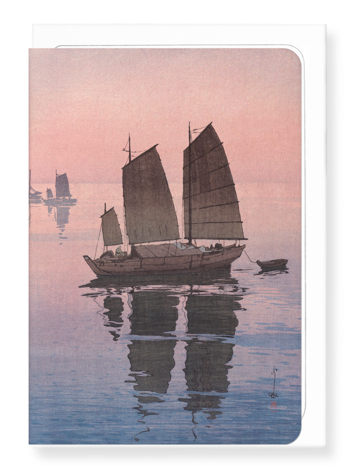 SAILING BOATS — EVENING: Japanese Greeting Card