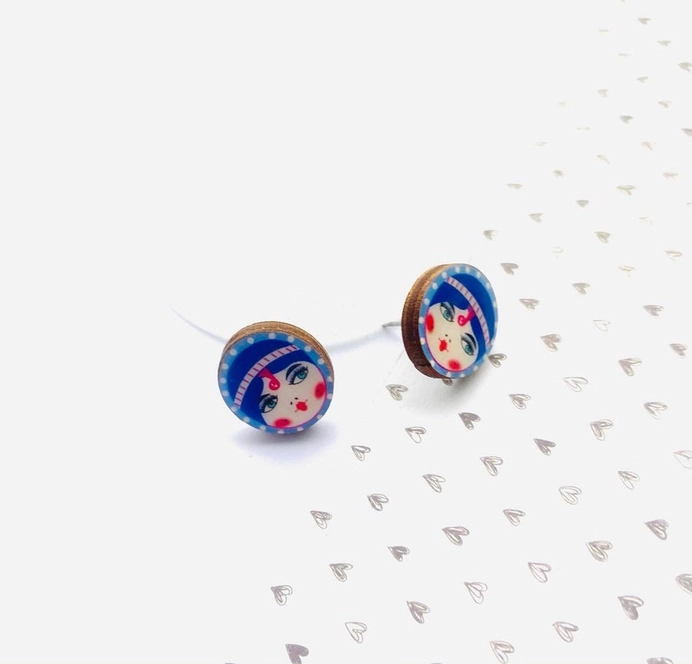 Retro funky fun women stud earrings by Rosie Rose Parker