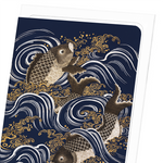 Laden Sie das Bild in den Galerie-Viewer, CARPS IN WAVES: Japanese Greeting Card
