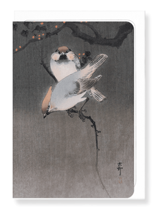 WAXWING BIRDS: Japanese Greeting Card