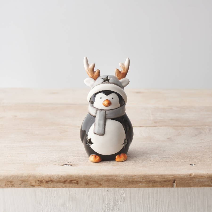 Penguin W/Antlers, 13.5cm