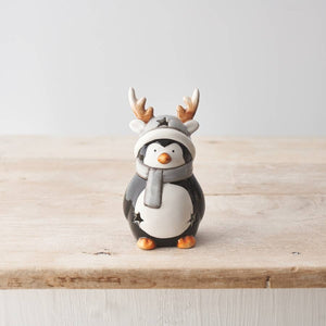 Penguin W/Antlers, 13.5cm