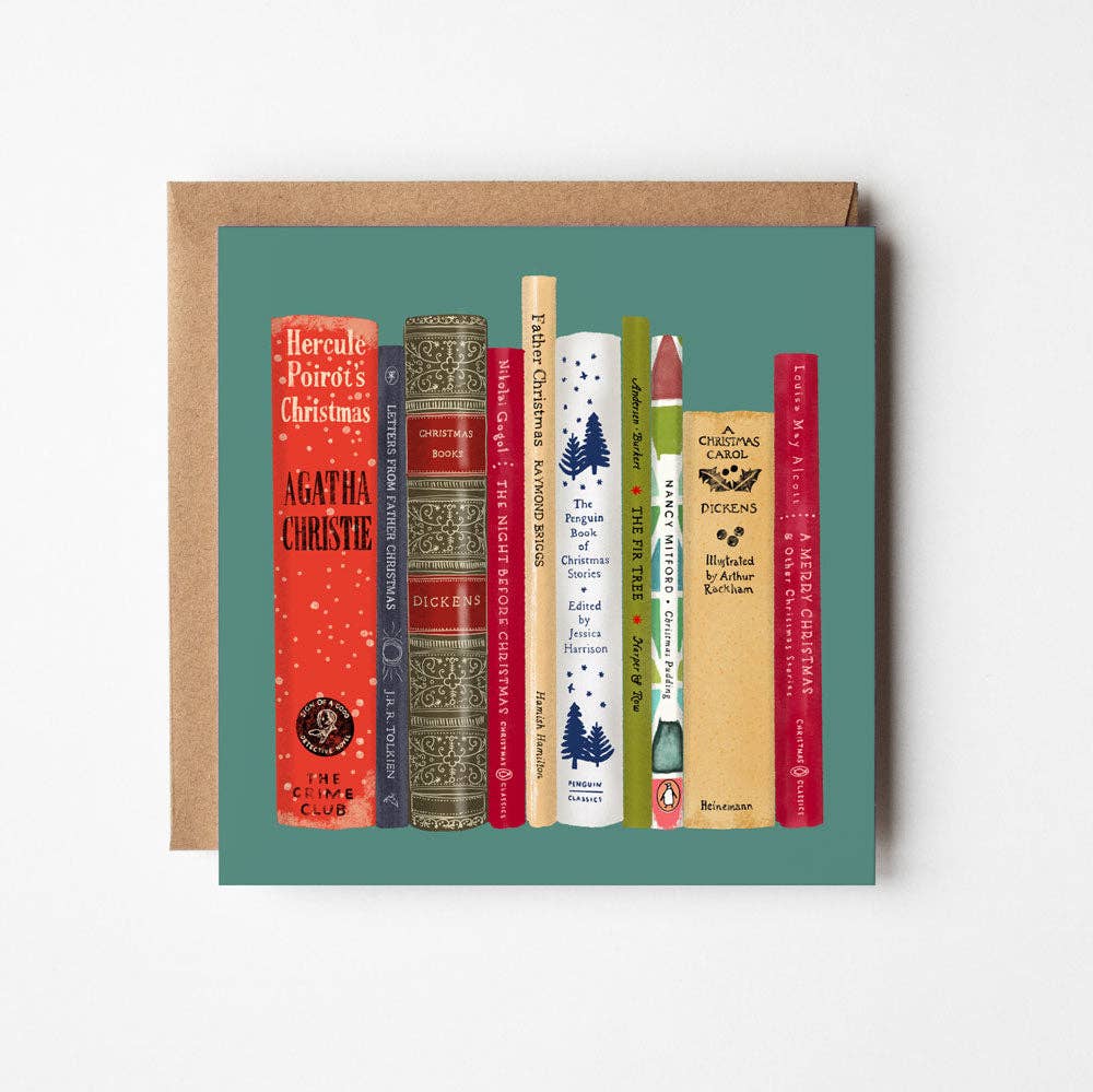 Christmas Fiction books - blank greetings card