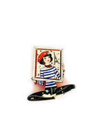 Load image into Gallery viewer, French mime girl paris quirky unusual brooch by Rosie Rose Parker
