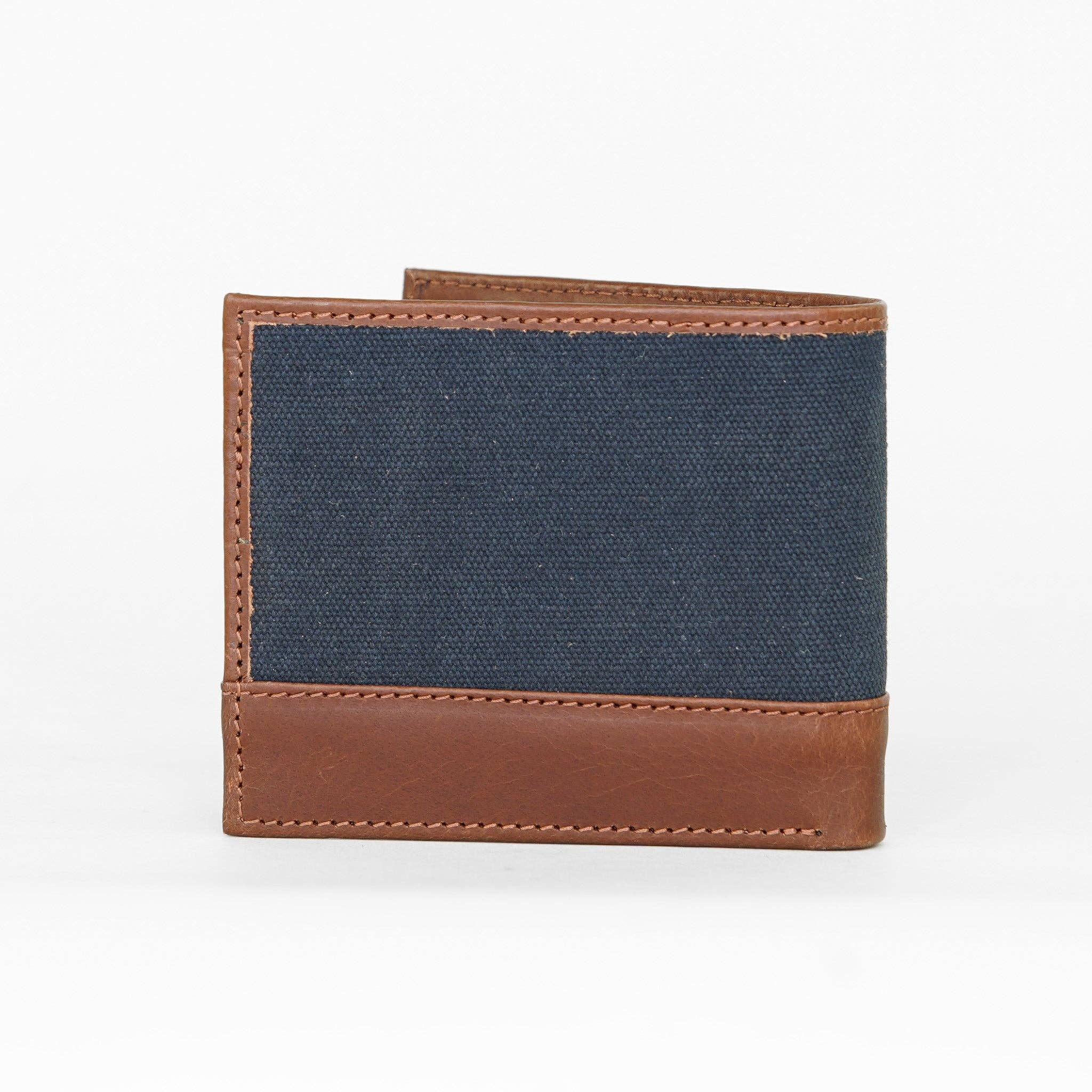 Navy Waxed Canvas Wallet