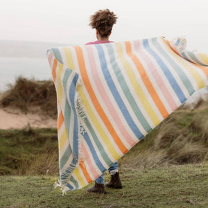 Candy Stripe Wool Blanket: Large 130 x 200cm