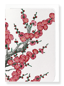 RED PLUM BLOSSOM: Japanese Greeting Card