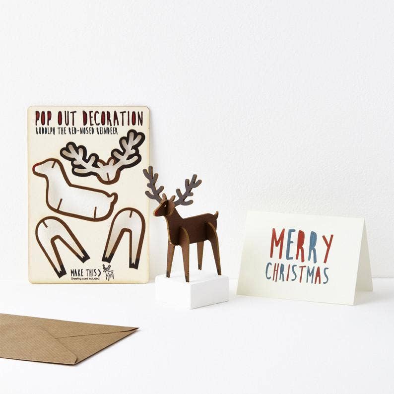 Pop Out Rudolph Christmas Card