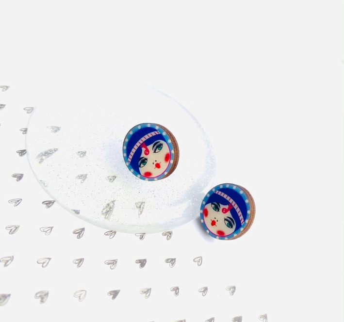 Retro funky fun women stud earrings by Rosie Rose Parker