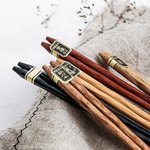 Laden Sie das Bild in den Galerie-Viewer, Gohobi 5 pairs of Japanese Wood chopsticks - Cone end style
